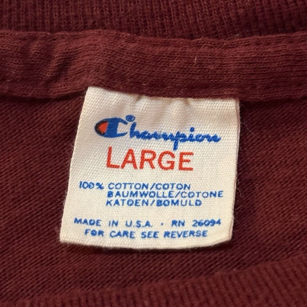 Vintage 80s Champion Harvard University T Shirt Single Stitch Size L Made in USA - Picture 4 of 5